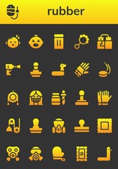 rubber icon set