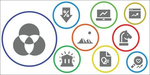 Modern Simple Set of chart Vector filled Icons