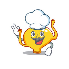 Bladder chef cartoon design style wearing white hat