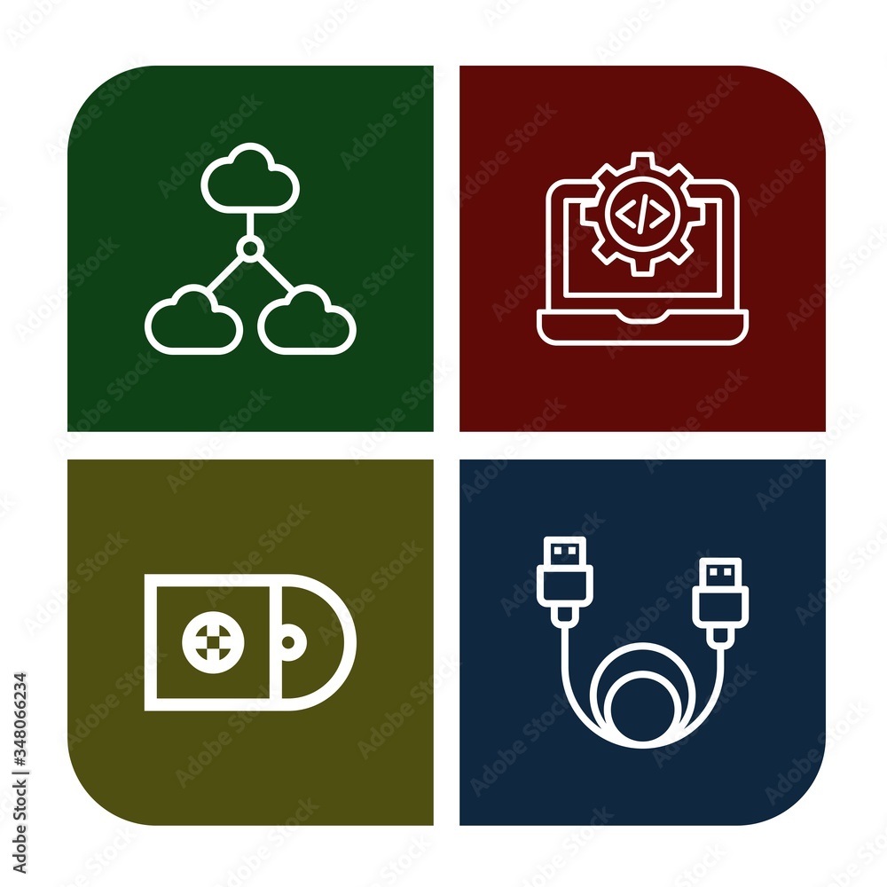 Poster set of data icons