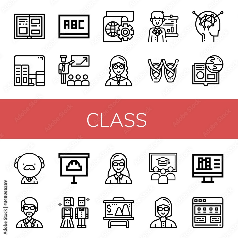 Poster class simple icons set