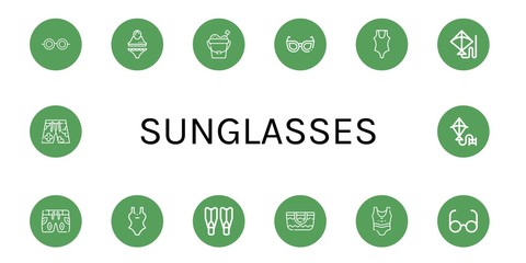 sunglasses icon set