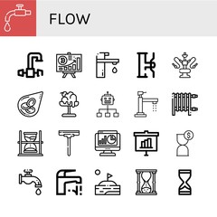 flow simple icons set