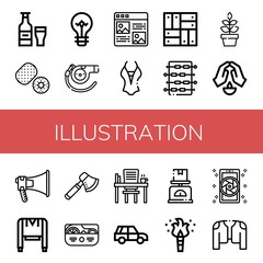 Fototapeta premium Set of illustration icons