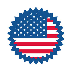 4th of july independence day, american flag badge celebration flat style icon