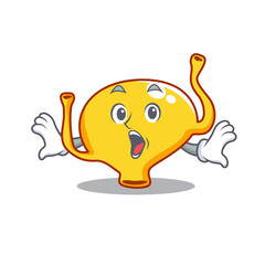 Cartoon design style of bladder has a surprised gesture