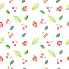 Seamless pattern with watercolors illustration in themes COZY HOME
