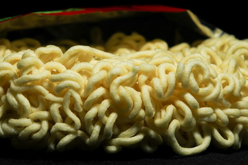 Round Shape Raw Instant Noodles Background 