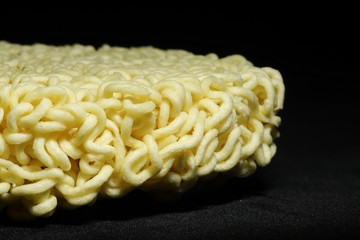 Round Shape Raw Instant Noodles Background 