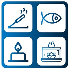 Set of candle icons