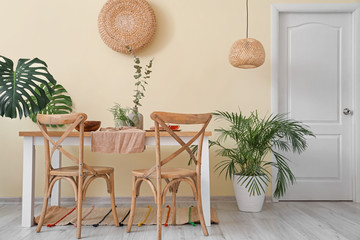 Interior of modern stylish dining room
