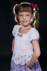 Little girl in bright dress