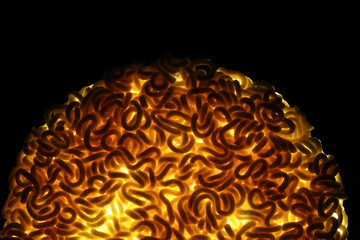 Round Shape Raw Instant Noodles Background 