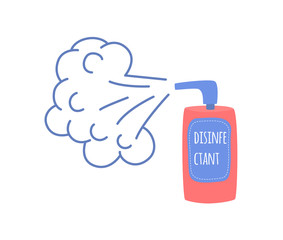 Disinfectant, the concept of fighting coronavirus, hygiene. Vector illustration in flat style.