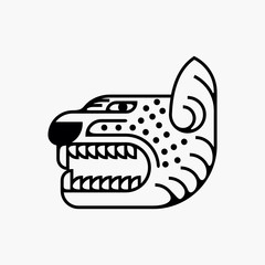 Mayan aztec jaguar custom logo design inspiration vector icon illustration