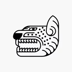 Foto op Plexiglas Mayan aztec jaguar custom logo design inspiration vector icon illustration © Bendazs