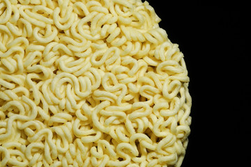 Round Shape Raw Instant Noodles Background 