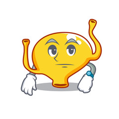 Mascot design of bladder showing waiting gesture