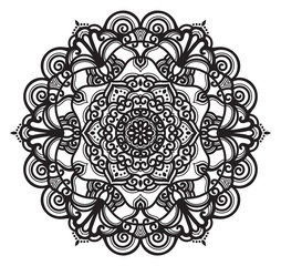 Abstract mandala graphic design decorative elements isolated on white color background for ancient geometric concepts