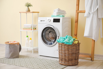 Interior of modern home laundry room