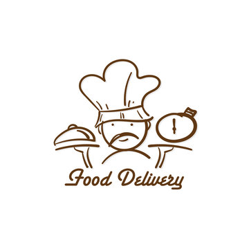 food delivery icon vector graphic element sign logo
