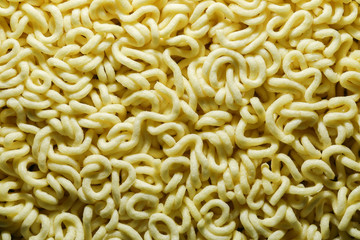 Round Shape Raw Instant Noodles Background 