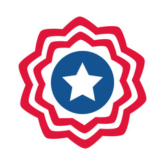 4th of july independence day, american flag decoration badge flat style icon