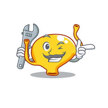 A picture of bladder mechanic mascot design concept