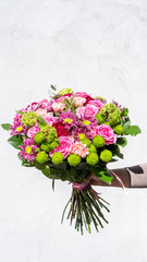 Beautiful exotic flower bouquet arrangement. Floral concept. 