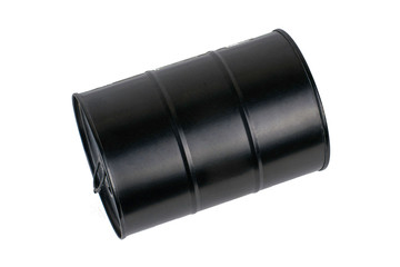 black iron barrel isolated on the white background