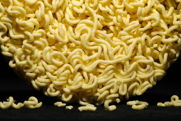 Round Shape Raw Instant Noodles Background 