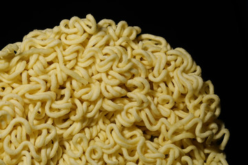 Round Shape Raw Instant Noodles Background 