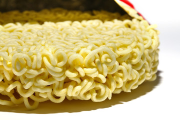 Round Shape Raw Instant Noodles Background 