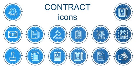 Editable 14 contract icons for web and mobile