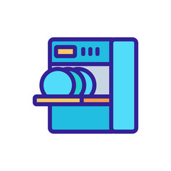 loading dishes into dishwasher icon vector. loading dishes into dishwasher sign. color symbol illustration