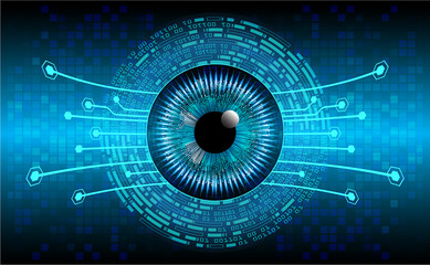 Blue eye cyber circuit future technology concept background