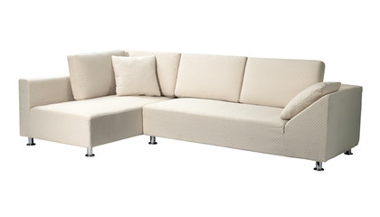 Elegant sofa furniture isolated on white background