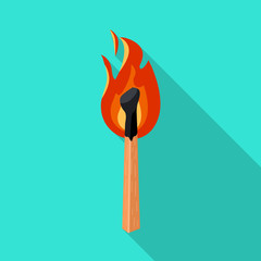 Isolated object of matchstick and blaze sign. Web element of matchstick and danger stock vector illustration.