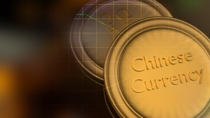 gold coins 3d rendering for china digital currency content.