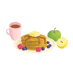 vector drawing breakfast