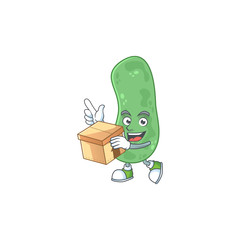 Enterobacteriaceae cartoon design style having gift box