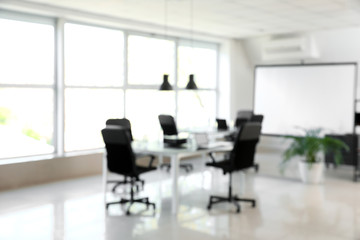 Interior of stylish modern office, blurred view