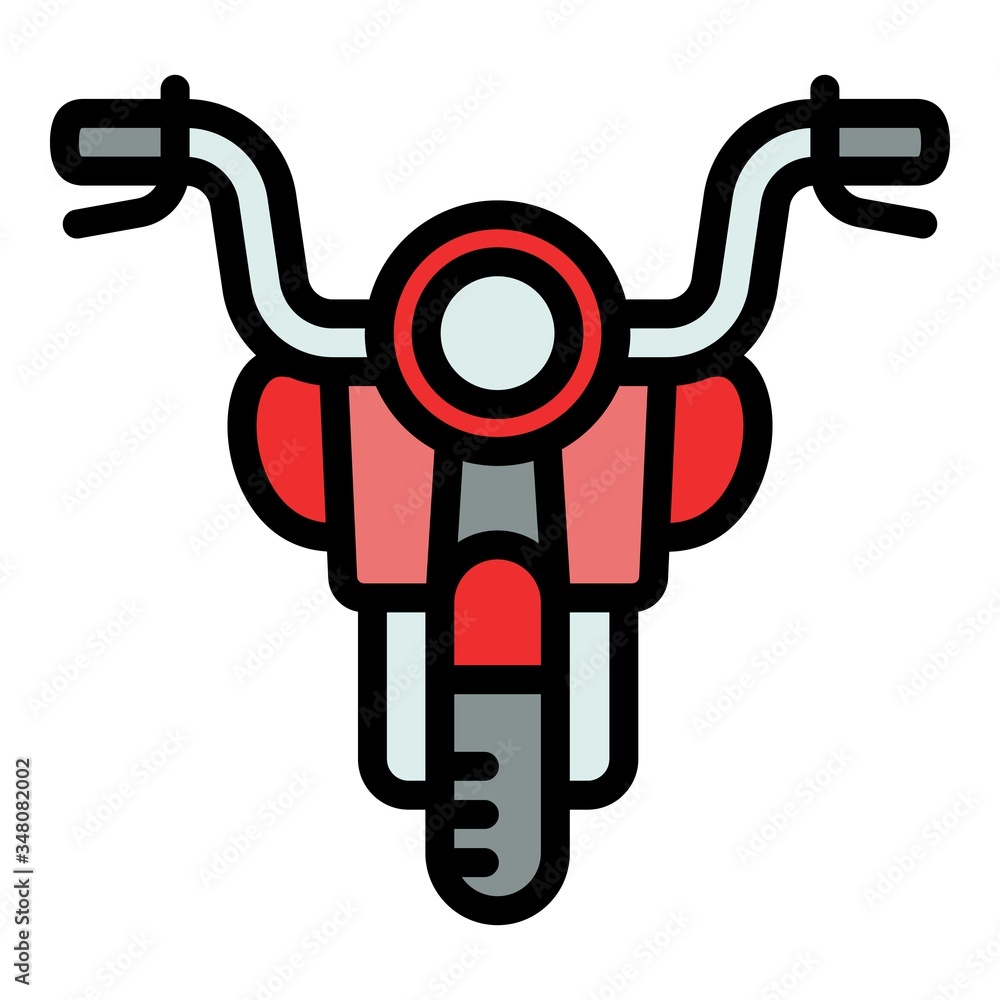 Poster front view moto icon. outline front view moto vector icon for web design isolated on white backgroun
