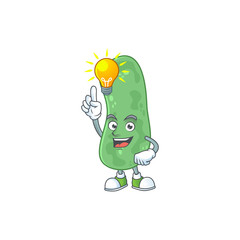 A genius enterobacteriaceae mascot character design have an idea
