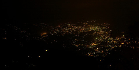 Night lights from the city on the hills, Gangtok, Sikkim