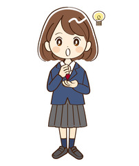 女性、学生、閃く