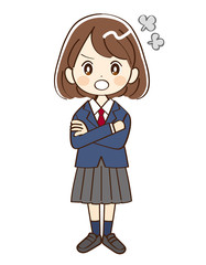 女性、学生、怒る