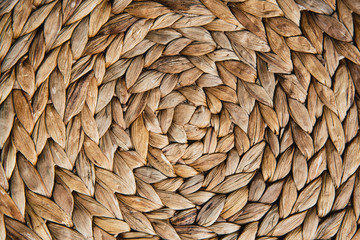 Straw wicker abstract background,straw wicker beige eco friendly spiral abstract background space