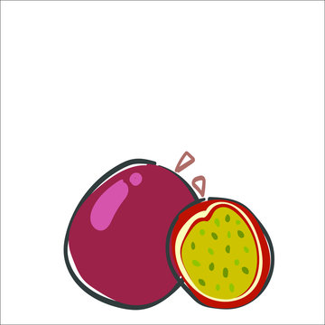 illustration of a passion fruit.