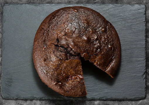 Beautiful tasty chocolate cake close up shoot